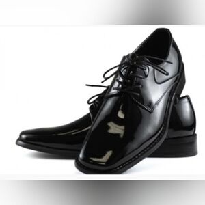 Giorgio Brutini Black Leather Lace-Up Tuxedo Shoes size 10.5